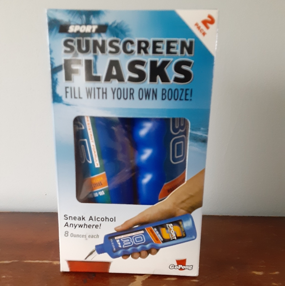 Sport Sunscreen Alcohol Conceal Container Flasks 8oz Each
